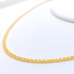 Beaded Flat Chain Necklace - 20"