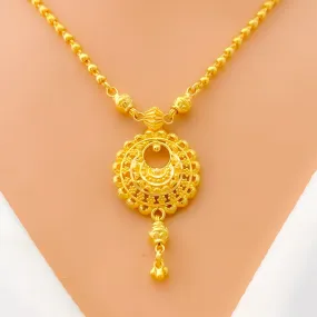 Beaded Flower Inspired 22k Gold Necklace Set