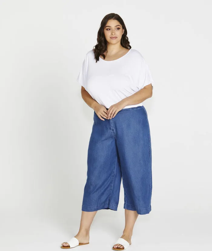 Betty Basics Apollo Bay Lyocell Crop Pant Antique Indigo