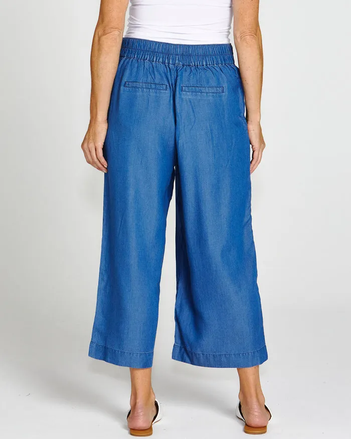 Betty Basics Apollo Bay Lyocell Crop Pant Antique Indigo