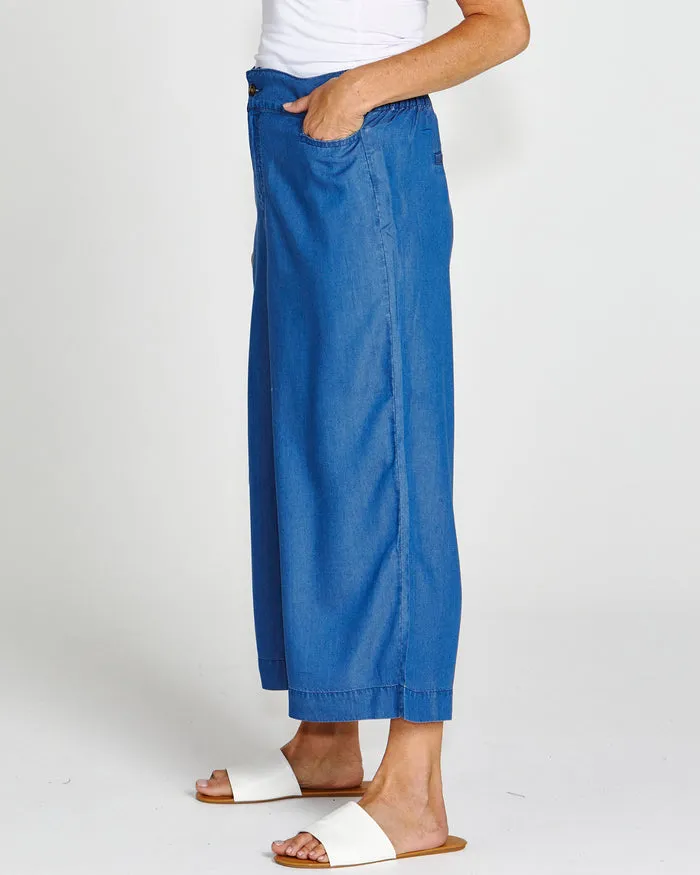 Betty Basics Apollo Bay Lyocell Crop Pant Antique Indigo