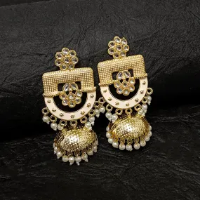 Bhavi Jewels Gold Plated Meenakari Jhumki Earrings