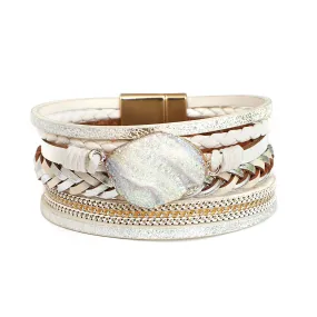 'Birralee' Charm Cuff Bracelet - white