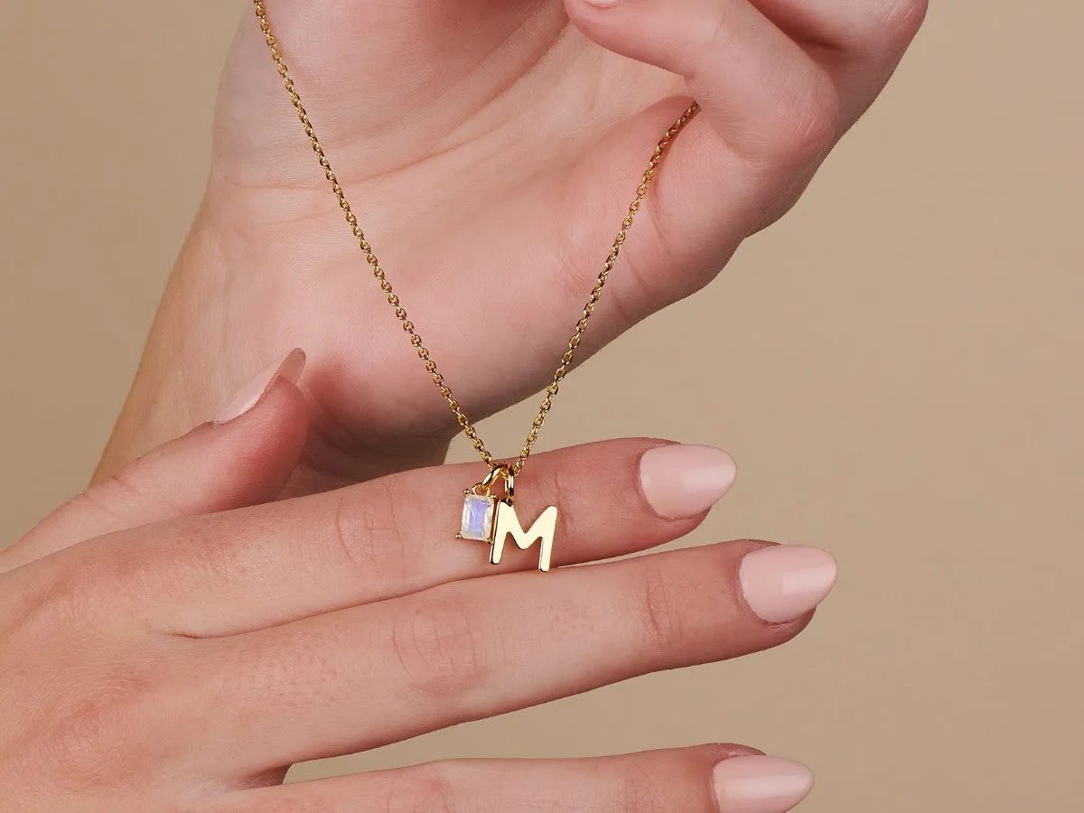 Birthstone Capital Letter Necklace