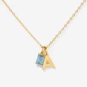 Birthstone Capital Letter Necklace