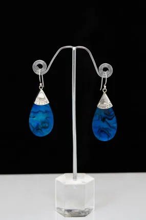 Blue Pendent Shell Earrings - 008