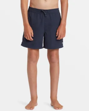 Boys 8-16 Everyday Solid Volley 14" Elastic Waist Shorts - Dark Navy