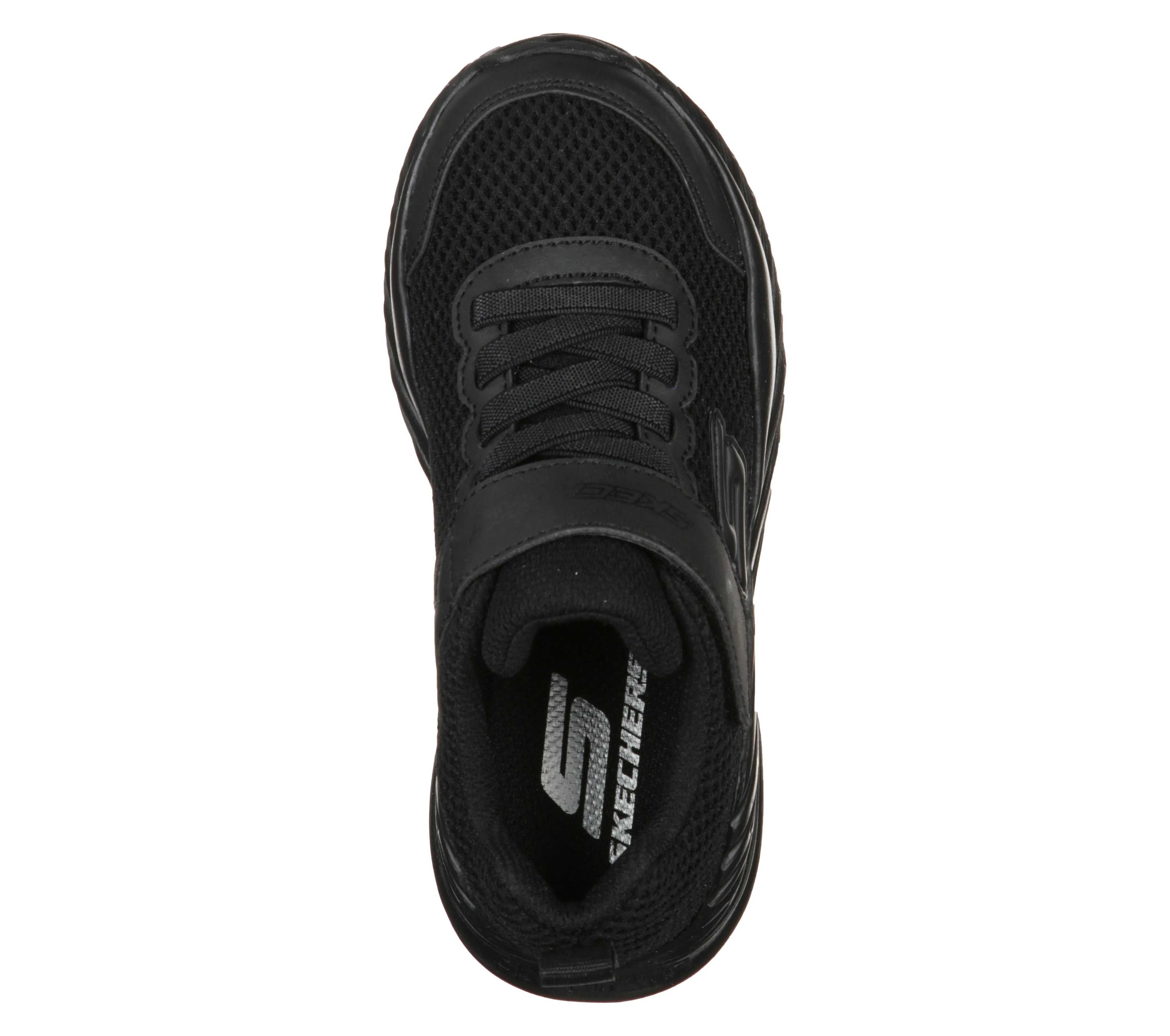 Boys Skechers Trainers Strap Easy On Nitro Sprint Krodon Black 400083l SALE