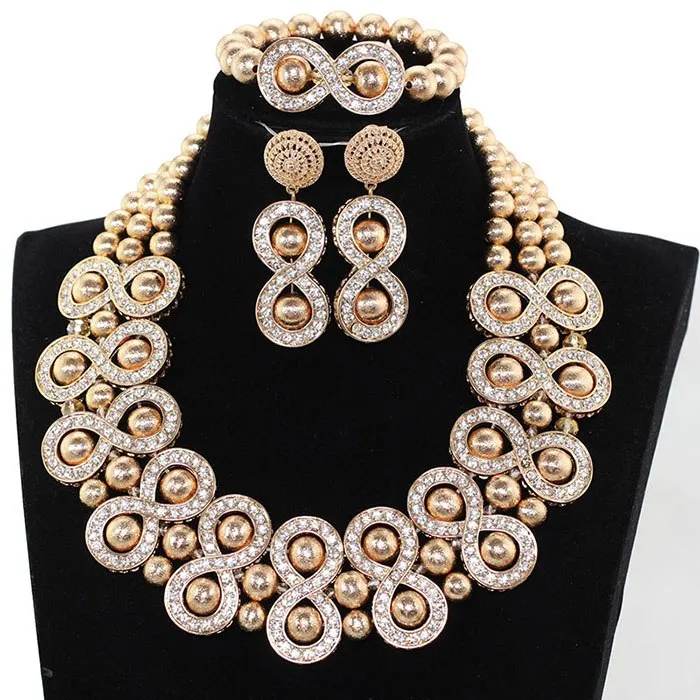 Bridal Jewelry Sets Superior Copper Gold Beads Accessory Jewelry Sets