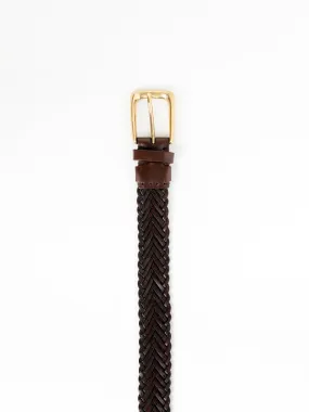 Brown Braided Calfskin Belt