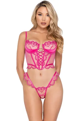 Bubblegum Heart  2-Piece Bustier Set