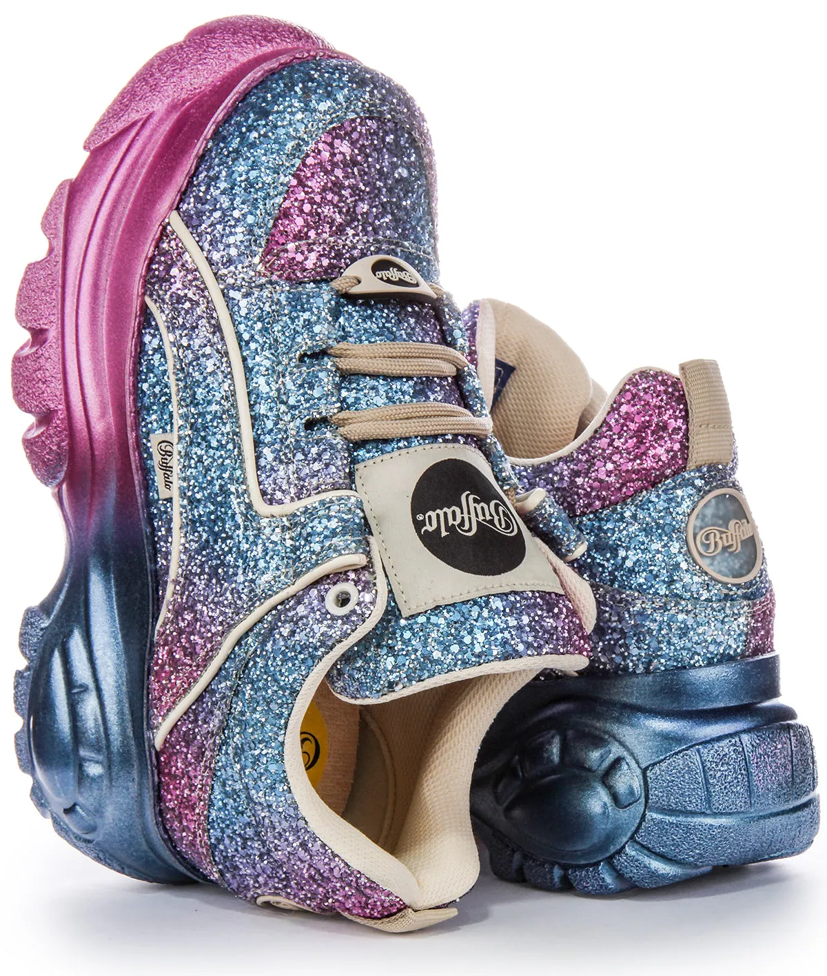 Buffalo 1339-14 2.0 In Blue Pink Glitter For Women