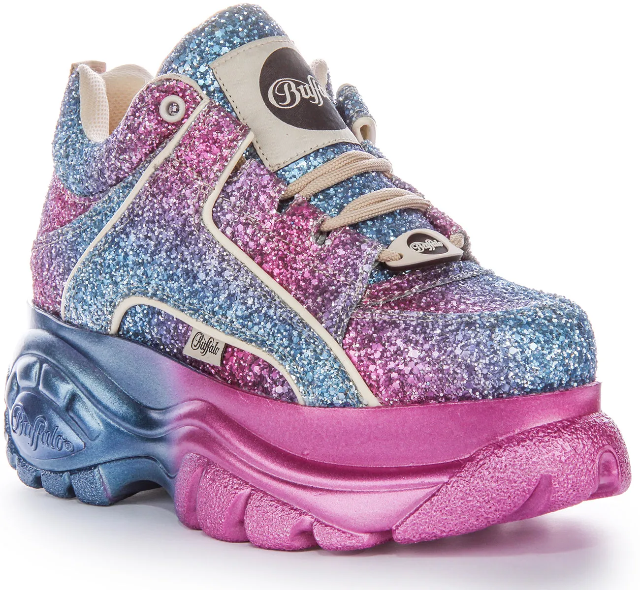 Buffalo 1339-14 2.0 In Blue Pink Glitter For Women