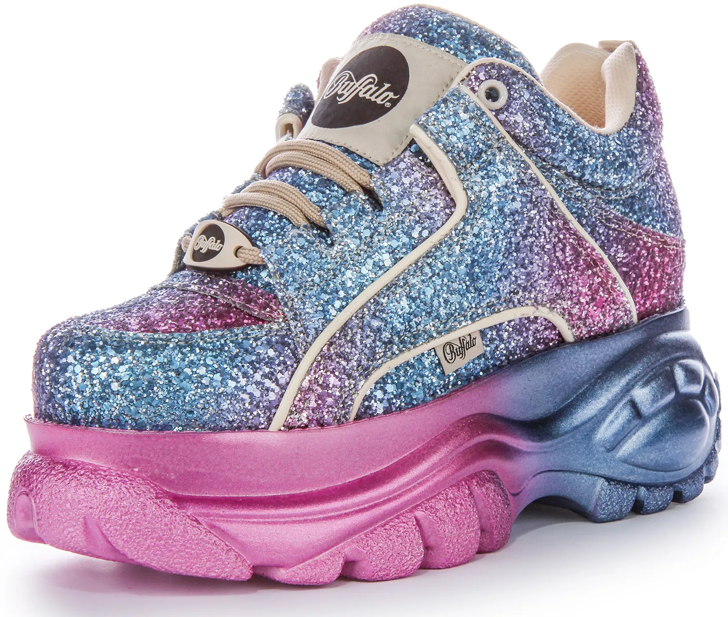 Buffalo 1339-14 2.0 In Blue Pink Glitter For Women