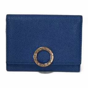 BVLGARI Card Case 36322 Grain calf leather (embossed) Brudalia logo Clip Card Holder Women Used Authentic