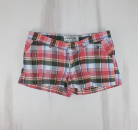 CAMPUS CREW PINK/MULTI COLOUR STRIPED SHORTS LADIES SIZE 8 EUC