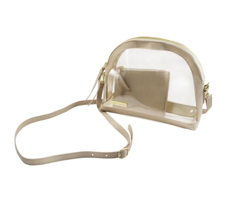 Capri Clear Half Moon Crossbody Bag