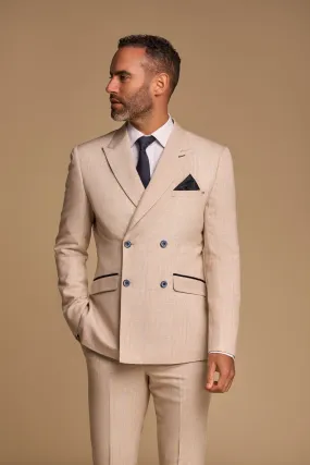 Caridi Beige Double-Breasted Jacket