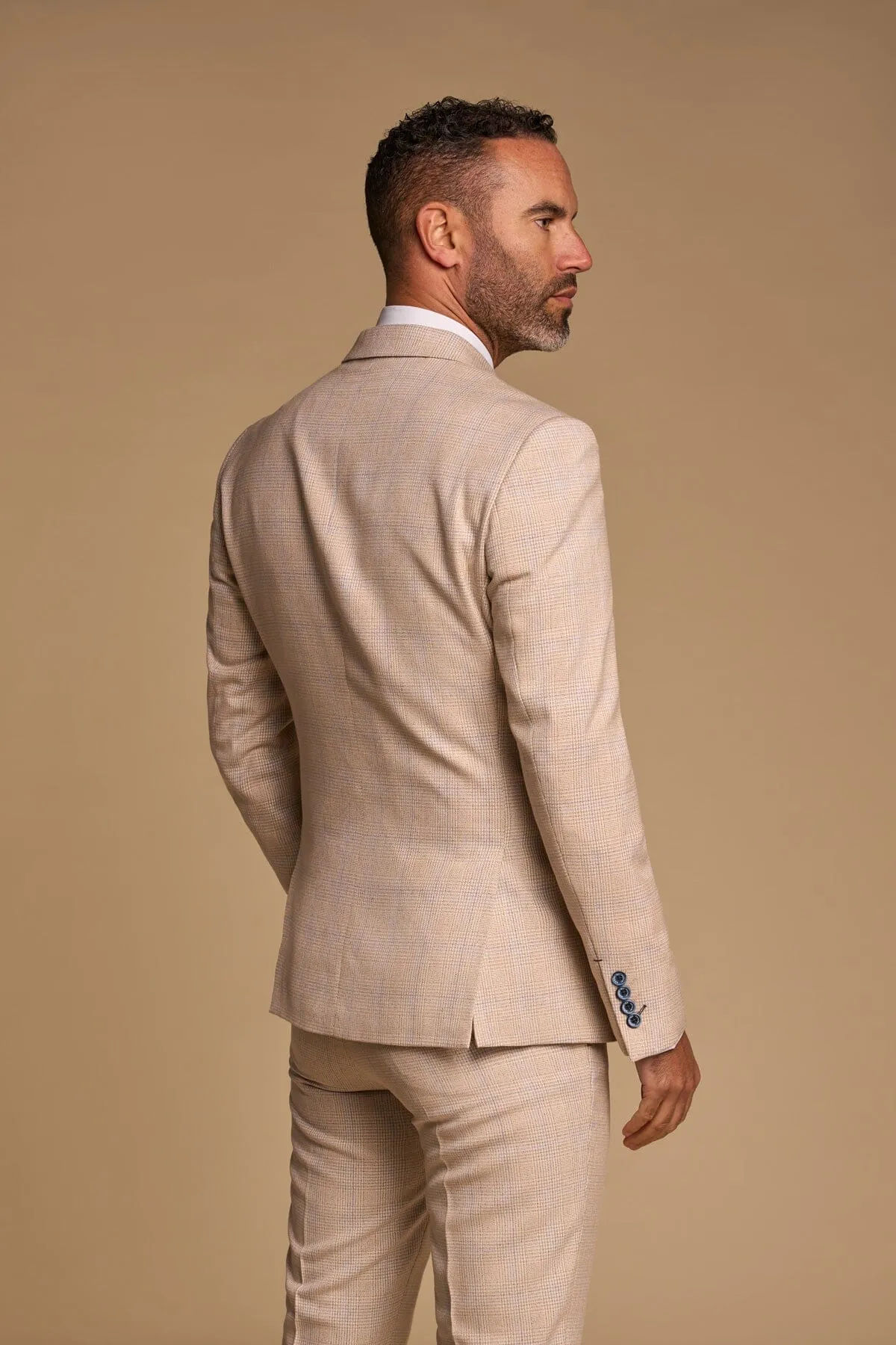 Caridi Beige Double-Breasted Jacket