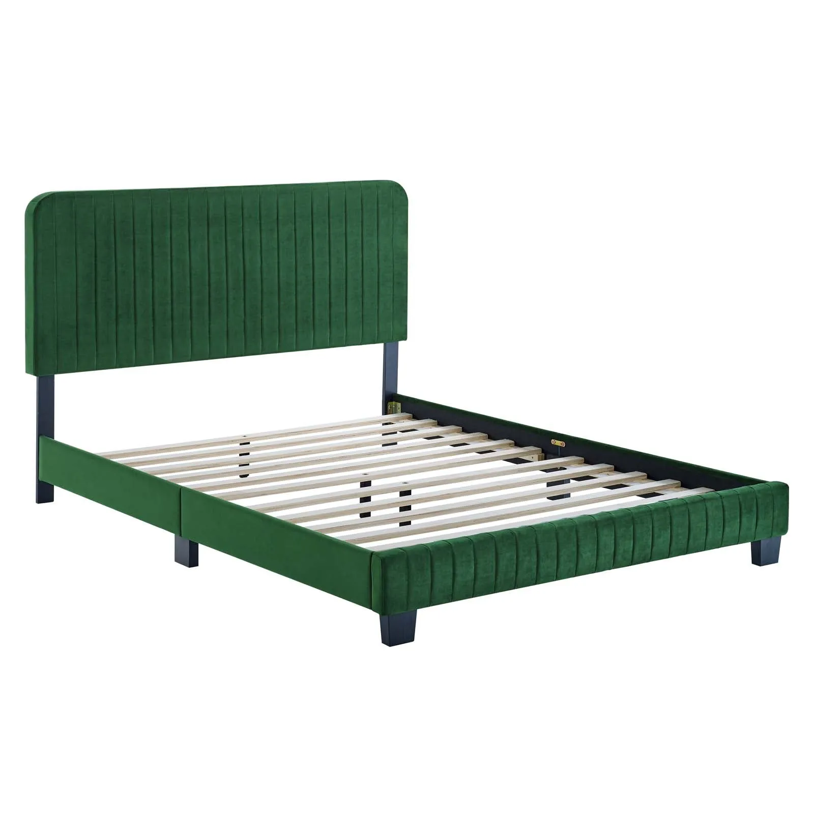 Celine Channel Tufted Performance Velvet Platform Bed