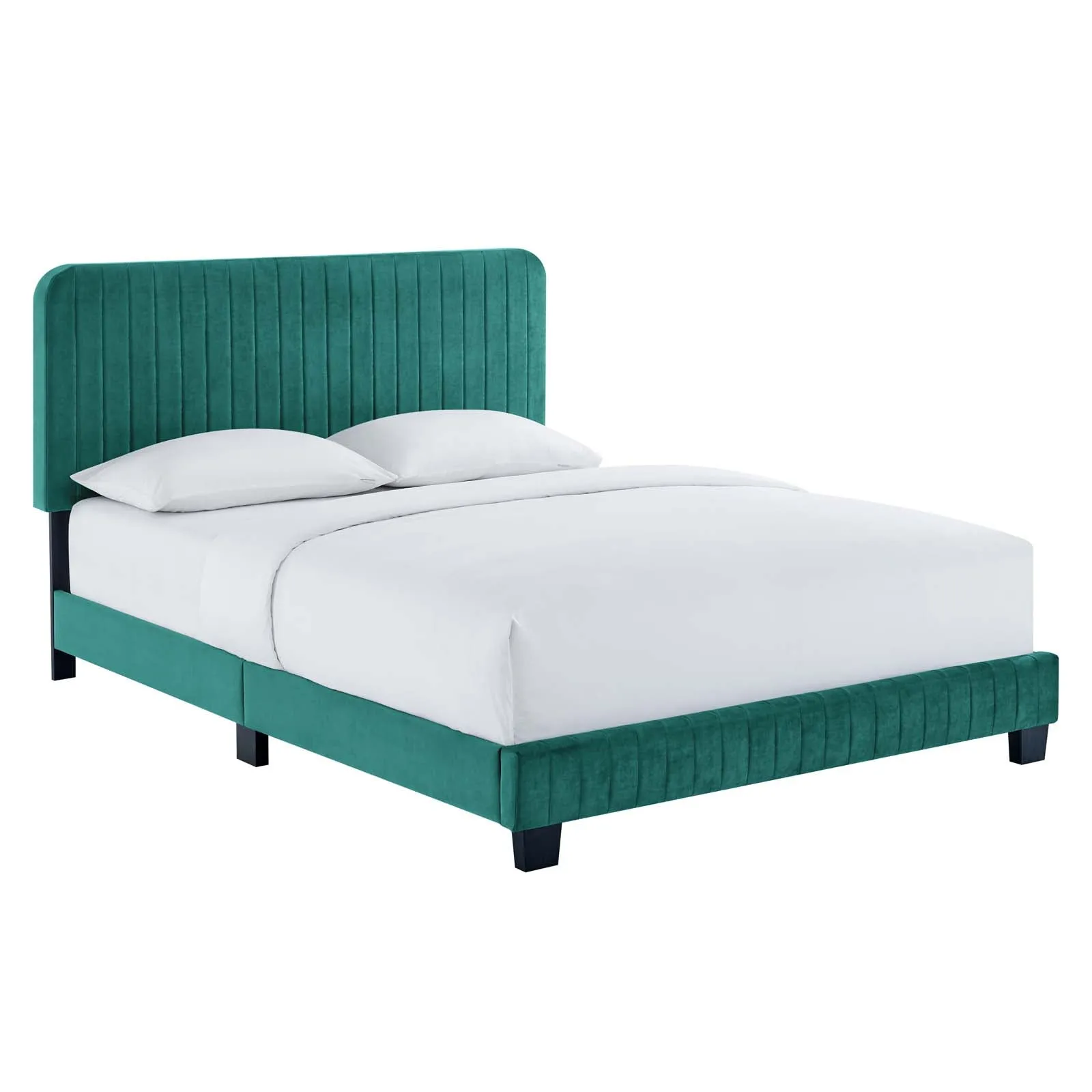 Celine Channel Tufted Performance Velvet Platform Bed