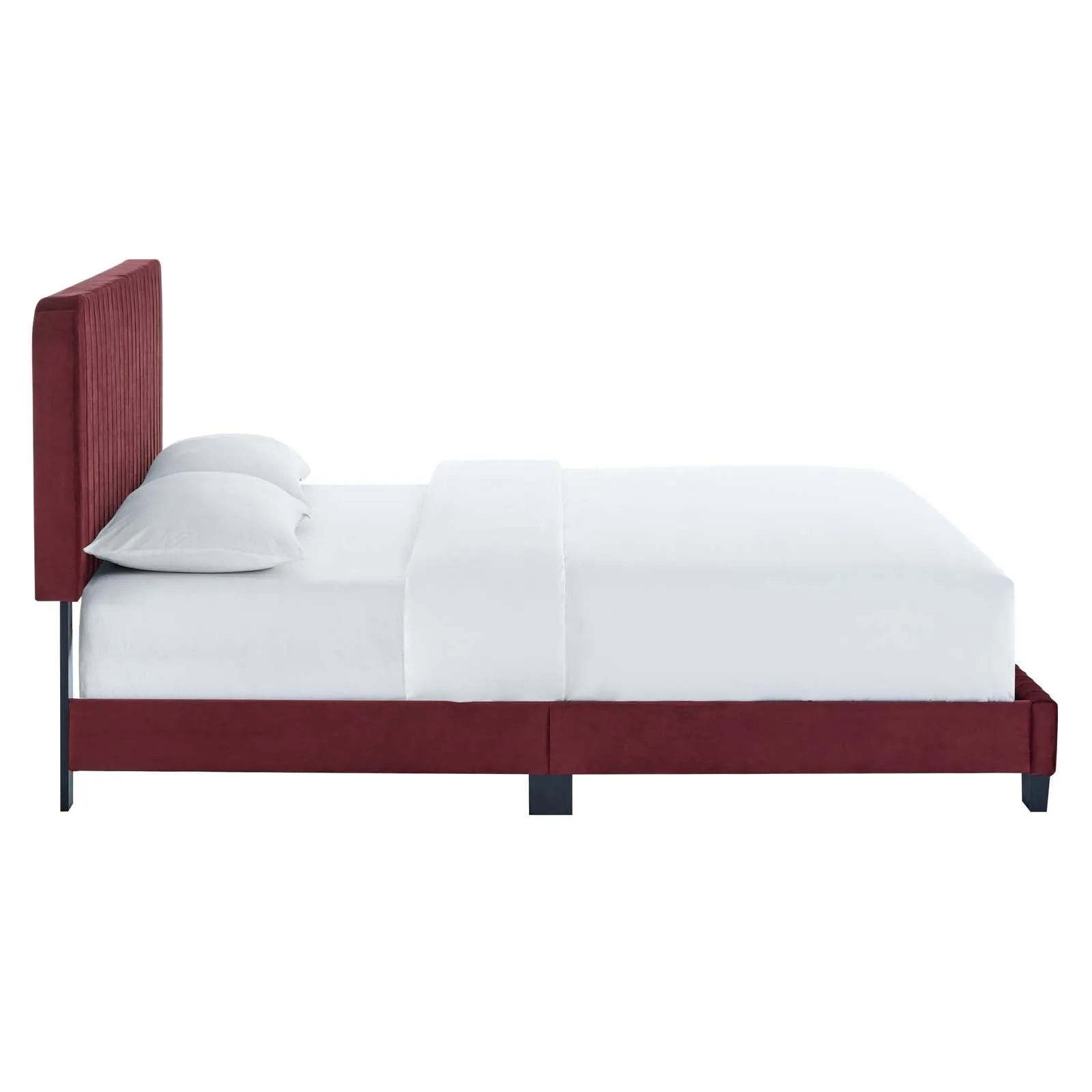 Celine Channel Tufted Performance Velvet Platform Bed