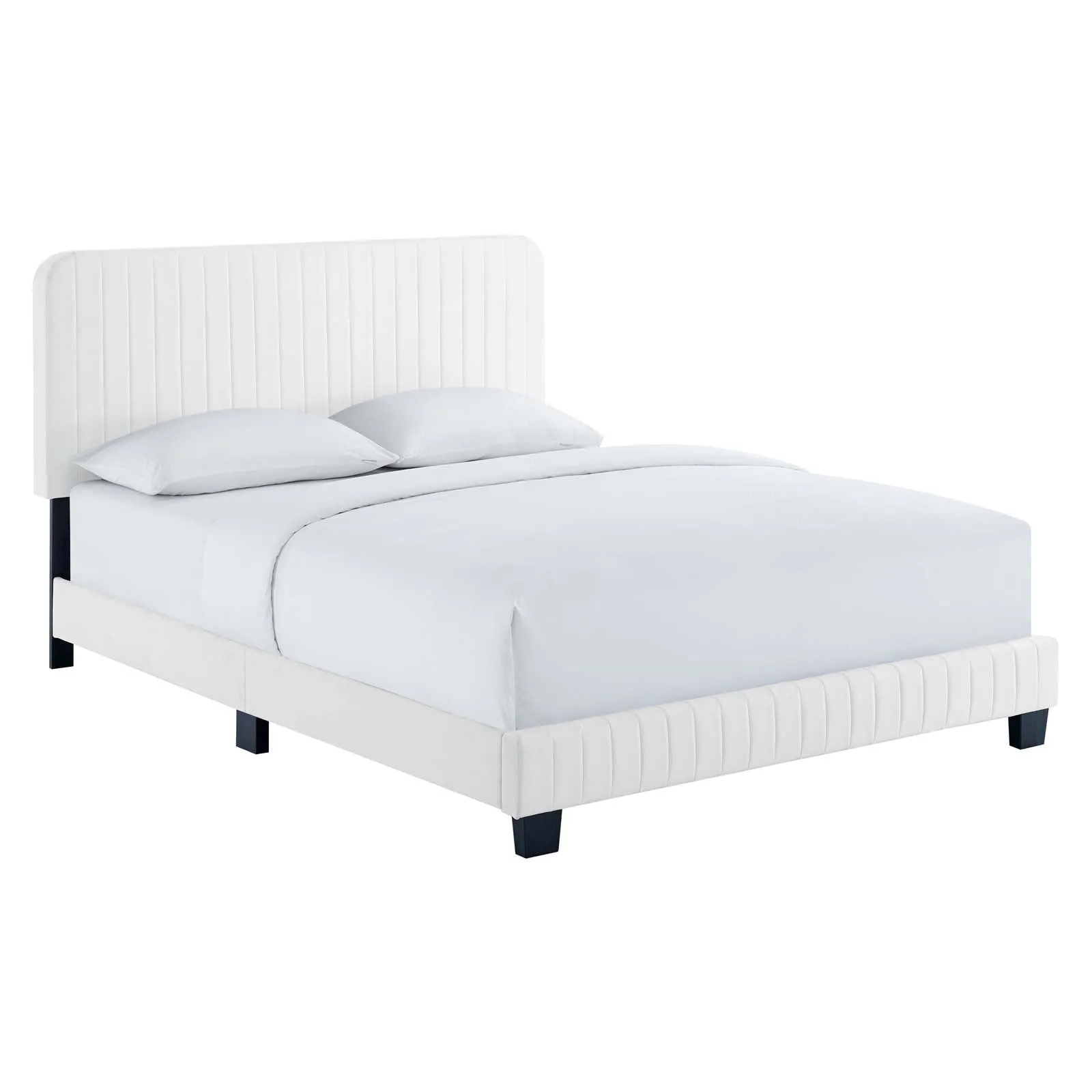 Celine Channel Tufted Performance Velvet Platform Bed