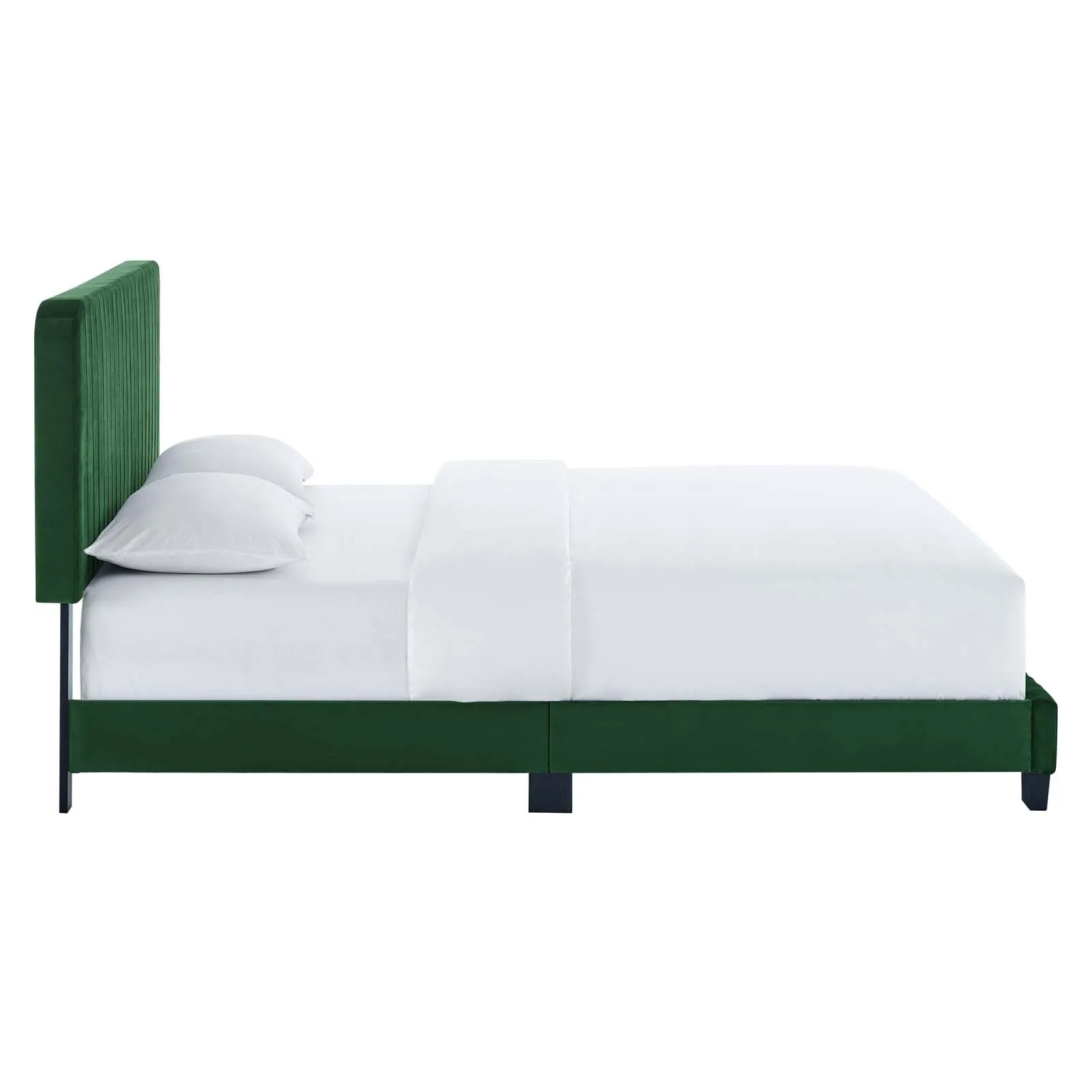 Celine Channel Tufted Performance Velvet Platform Bed