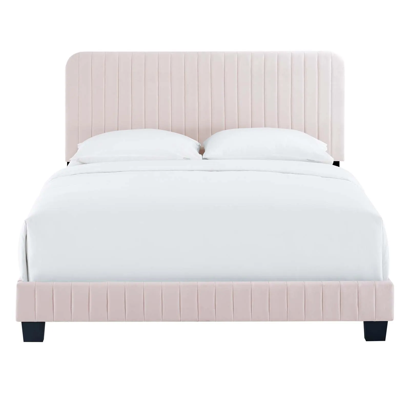 Celine Channel Tufted Performance Velvet Platform Bed