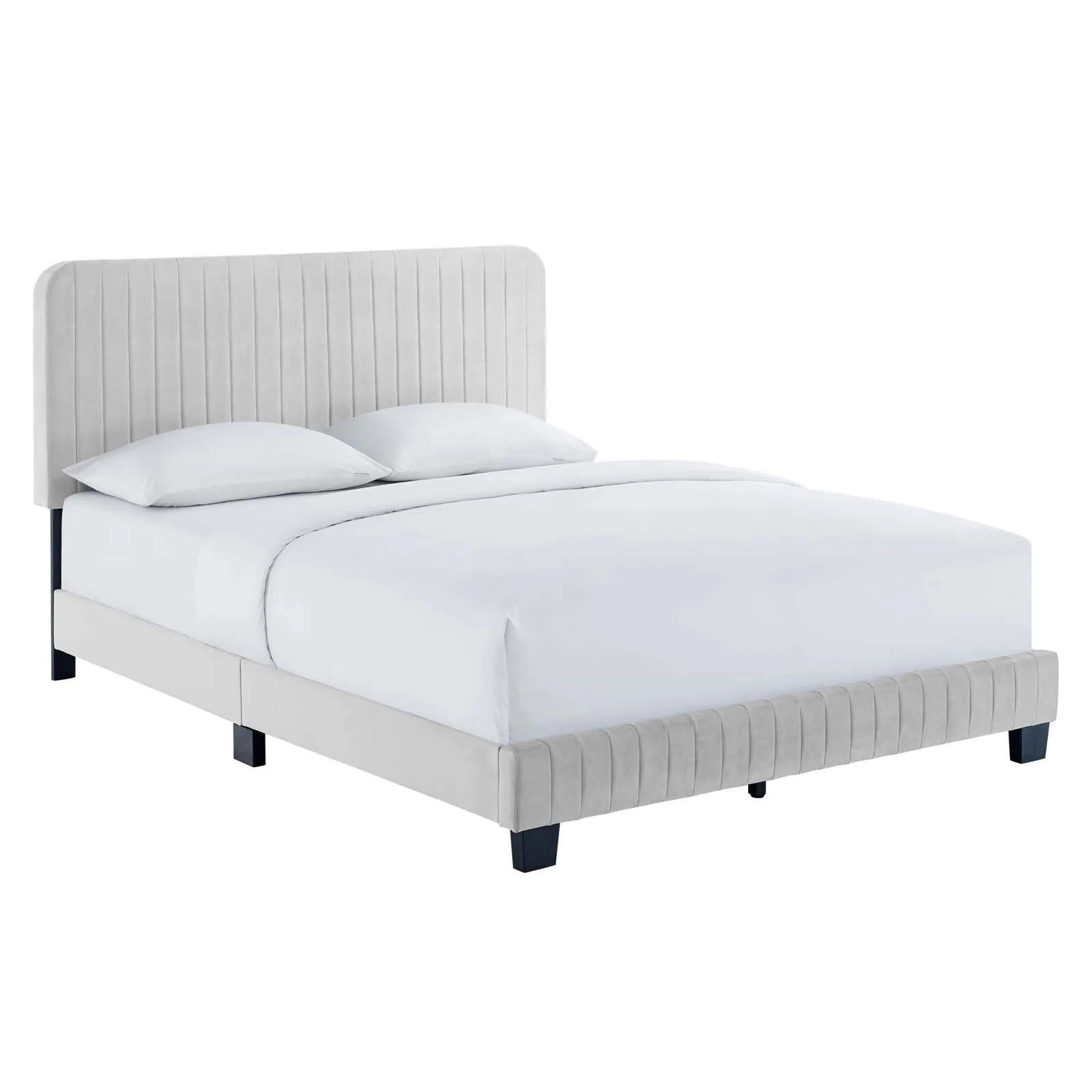 Celine Channel Tufted Performance Velvet Platform Bed