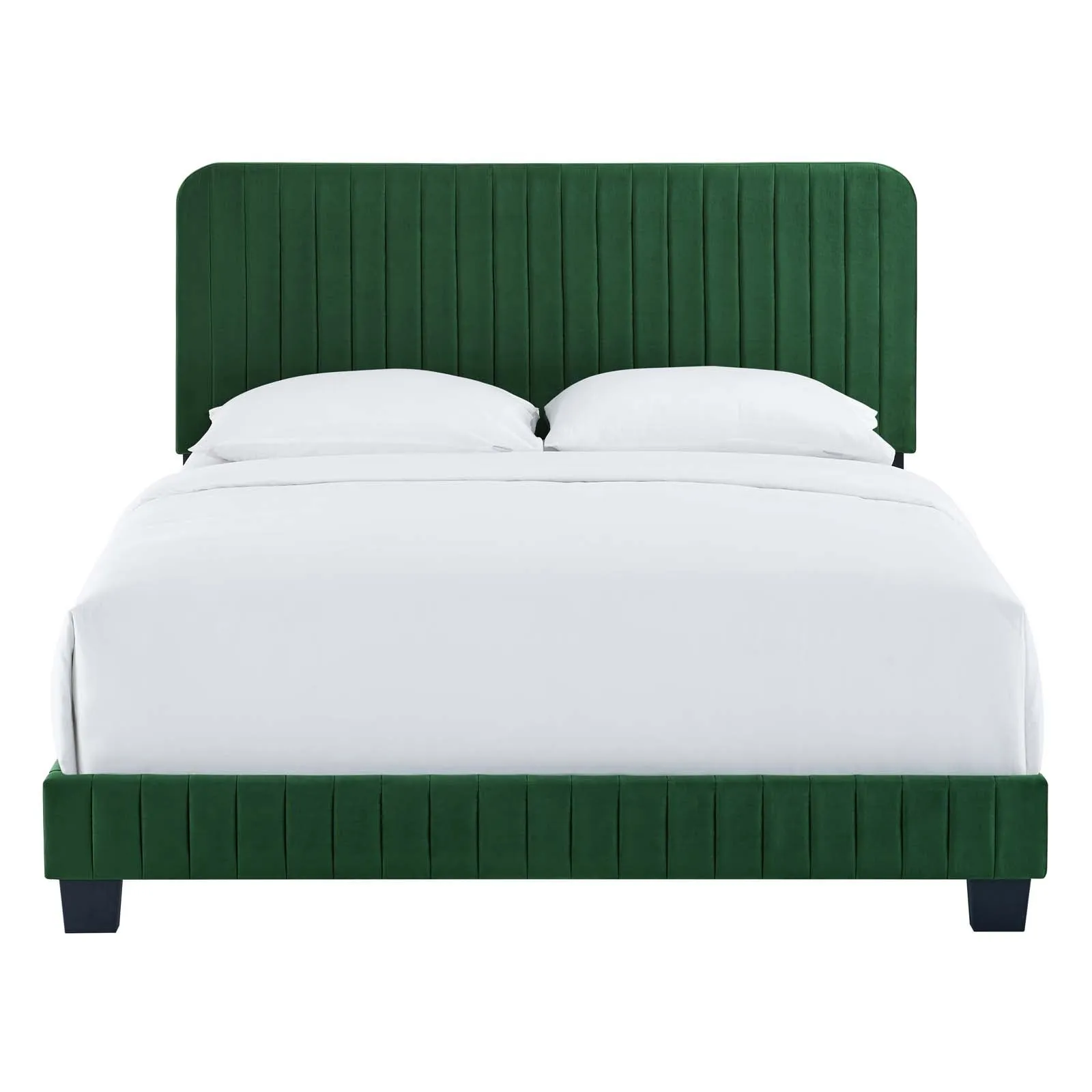 Celine Channel Tufted Performance Velvet Platform Bed