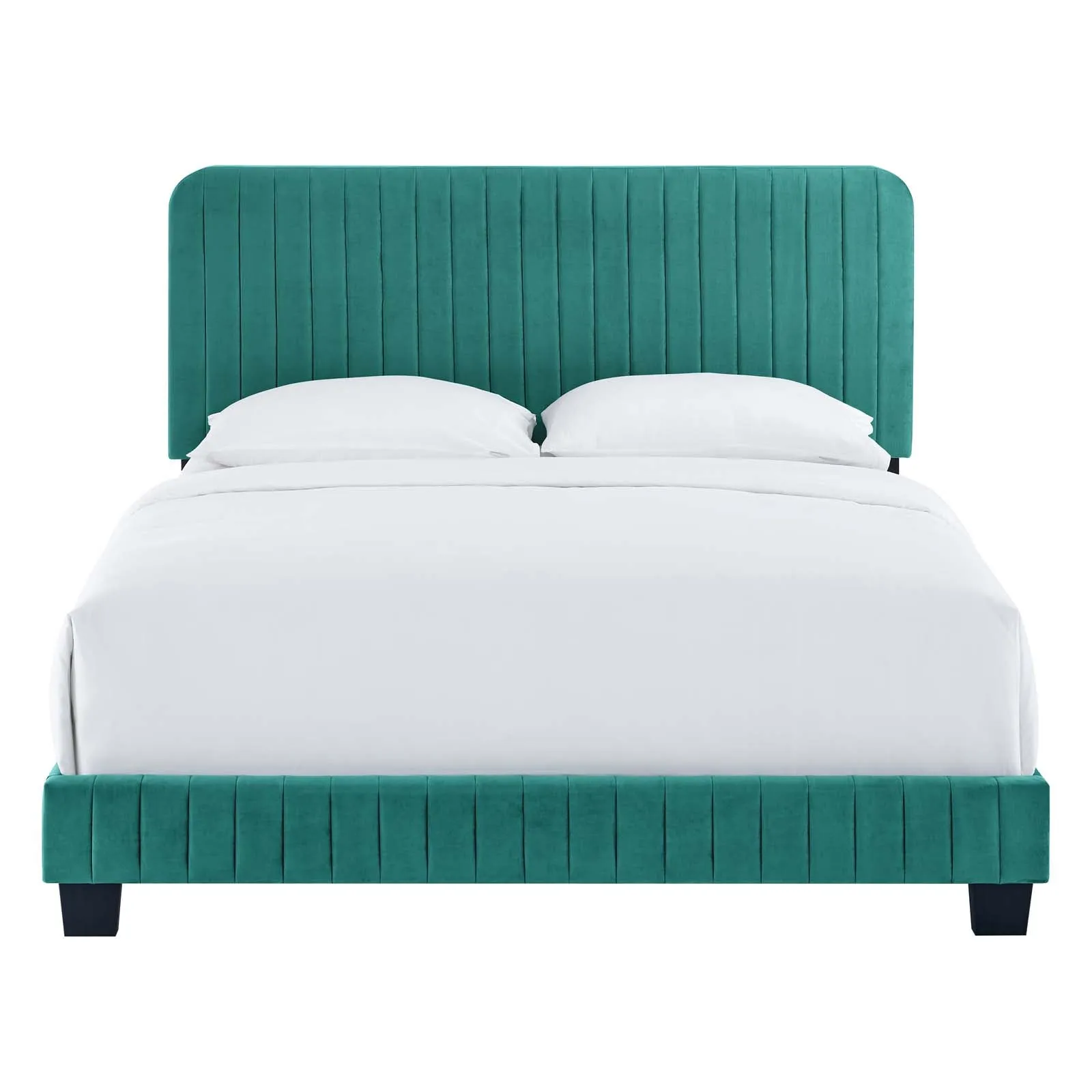 Celine Channel Tufted Performance Velvet Platform Bed