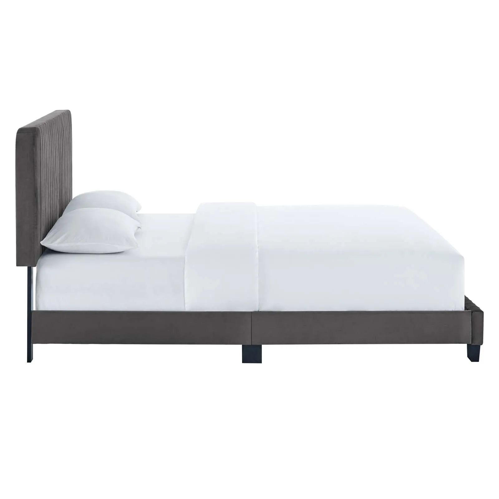 Celine Channel Tufted Performance Velvet Platform Bed