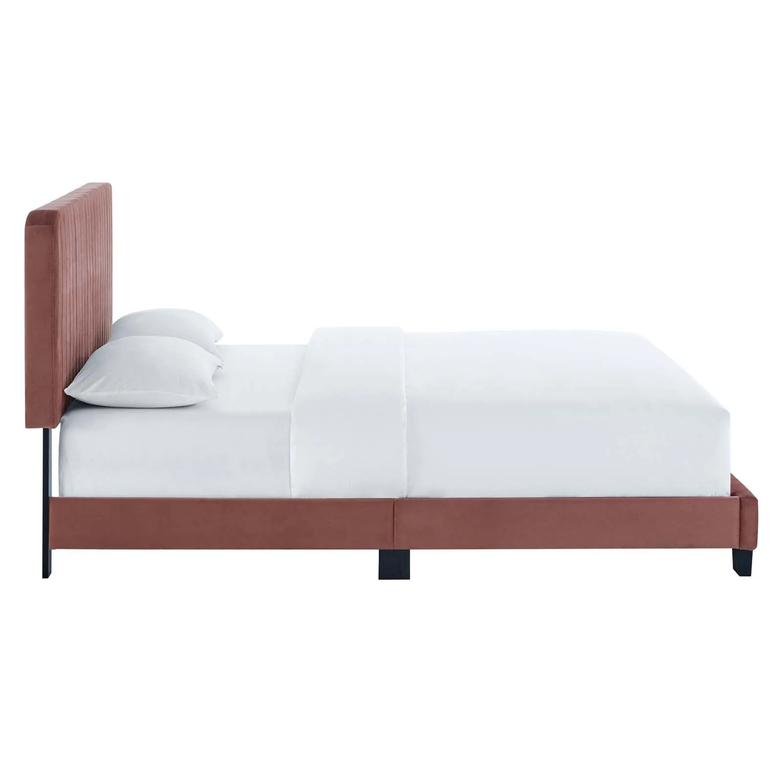 Celine Channel Tufted Performance Velvet Platform Bed