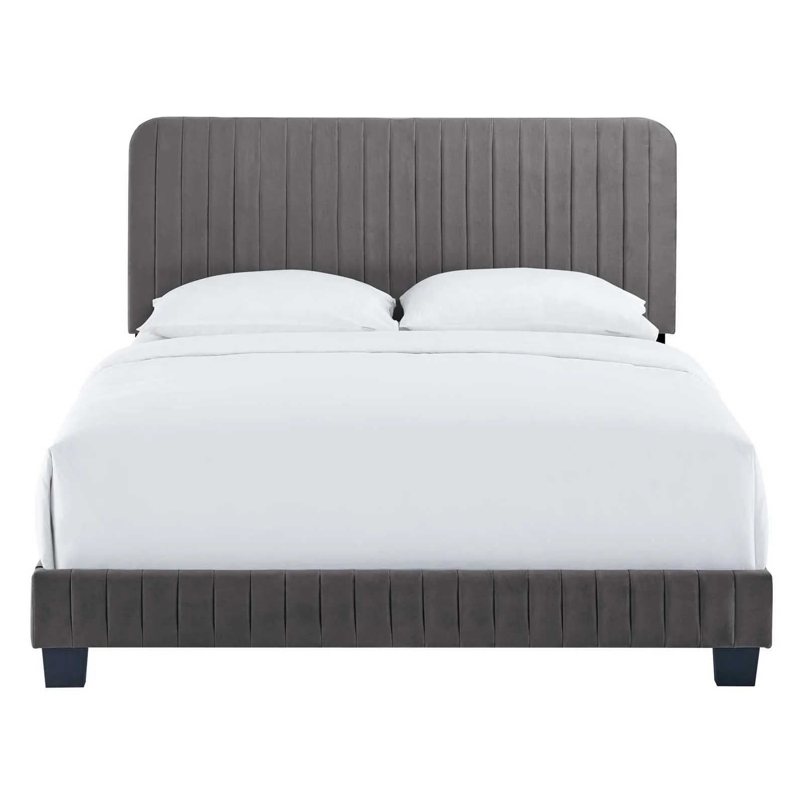 Celine Channel Tufted Performance Velvet Platform Bed