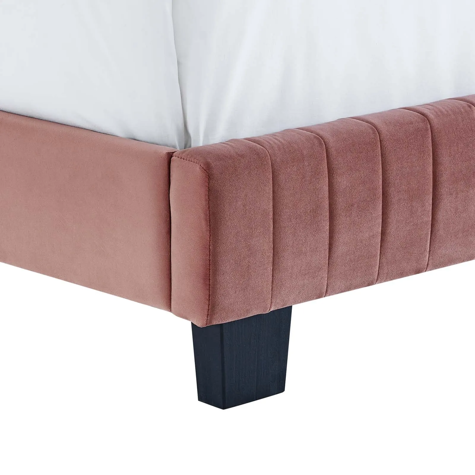 Celine Channel Tufted Performance Velvet Platform Bed