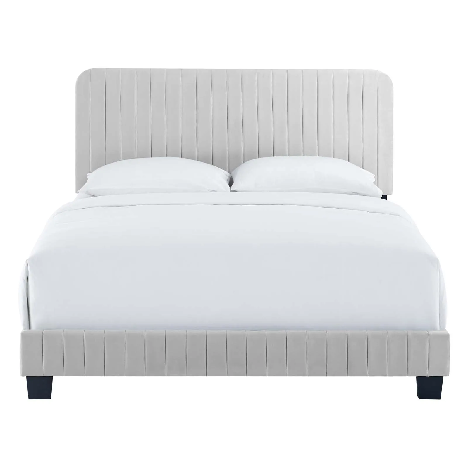 Celine Channel Tufted Performance Velvet Platform Bed