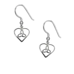 Celtic Heart Trinity Earrings, Sterling Silver