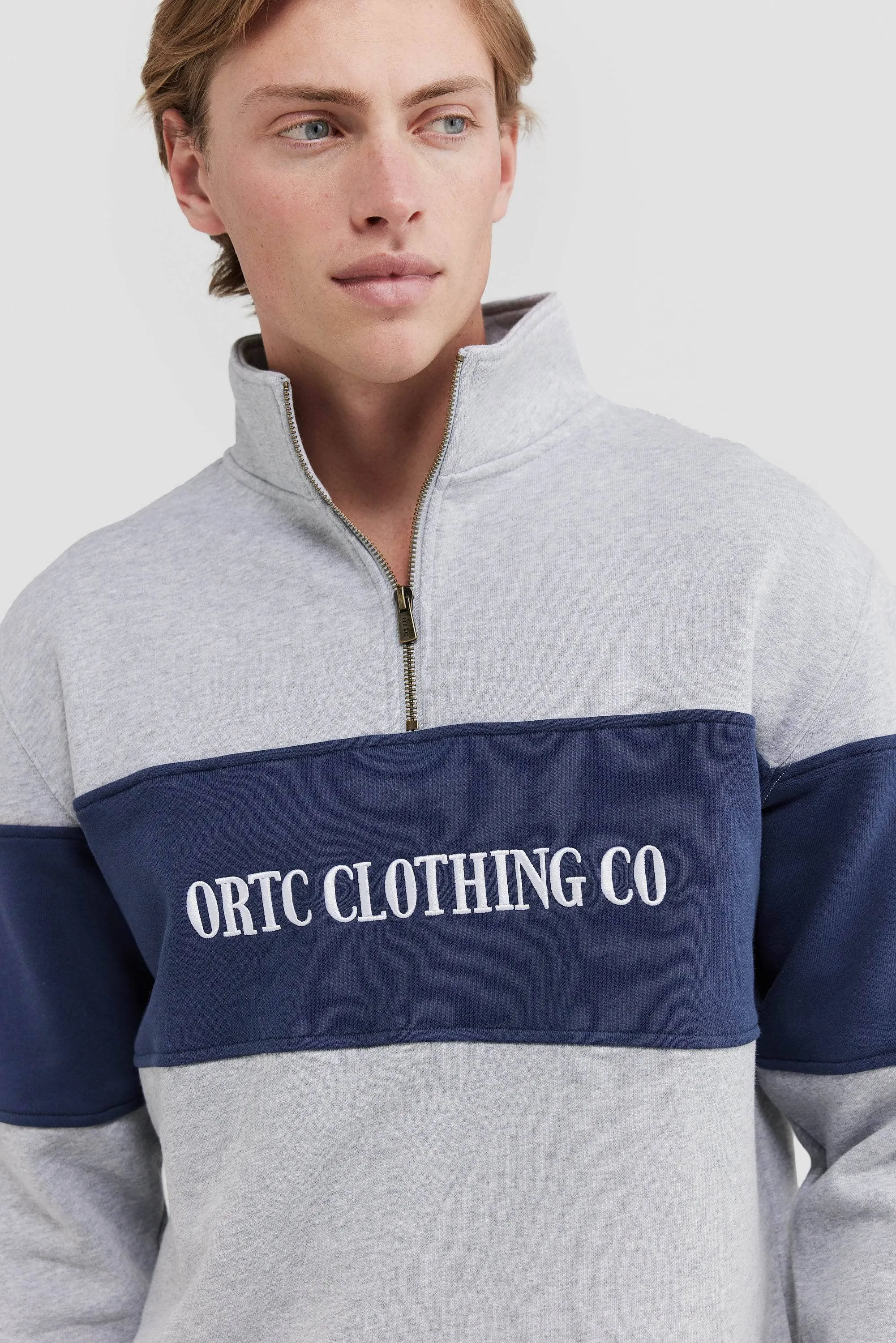 Classic Logo Quarter Zip Grey Marle