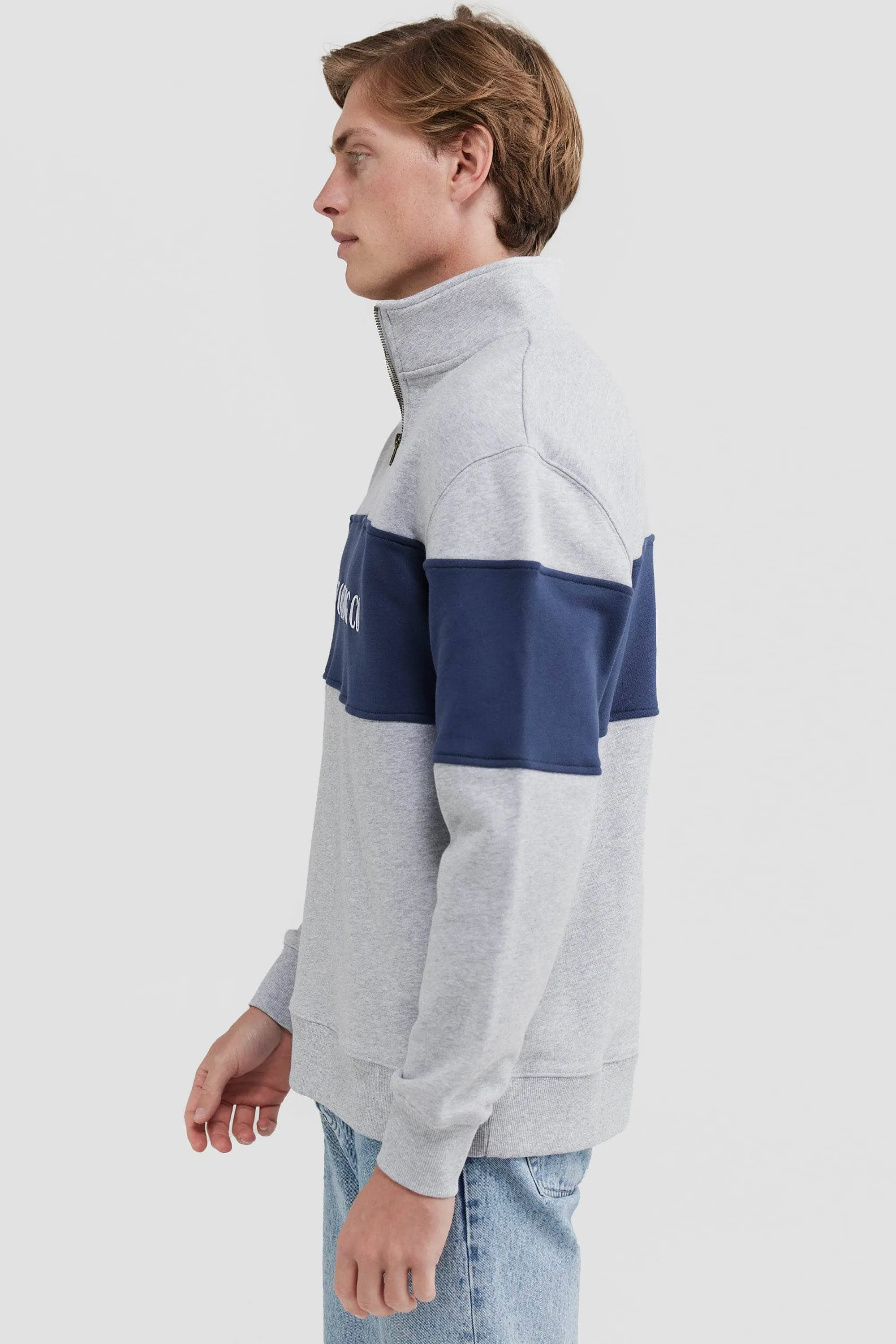 Classic Logo Quarter Zip Grey Marle