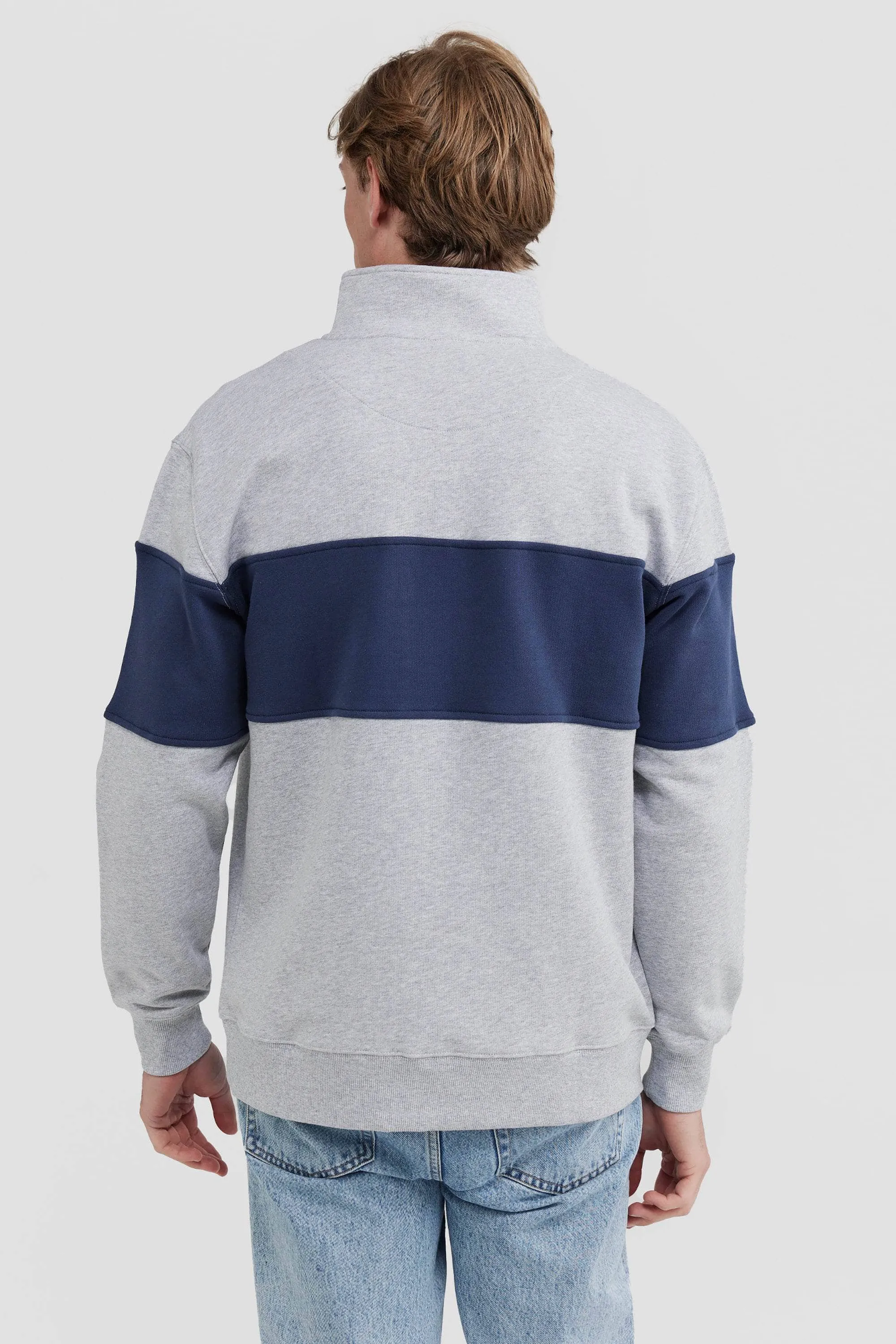 Classic Logo Quarter Zip Grey Marle