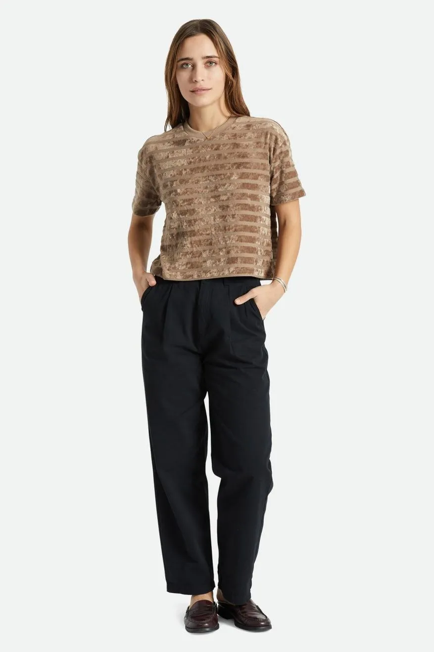 Colombia Velour Boxy Top - Twig