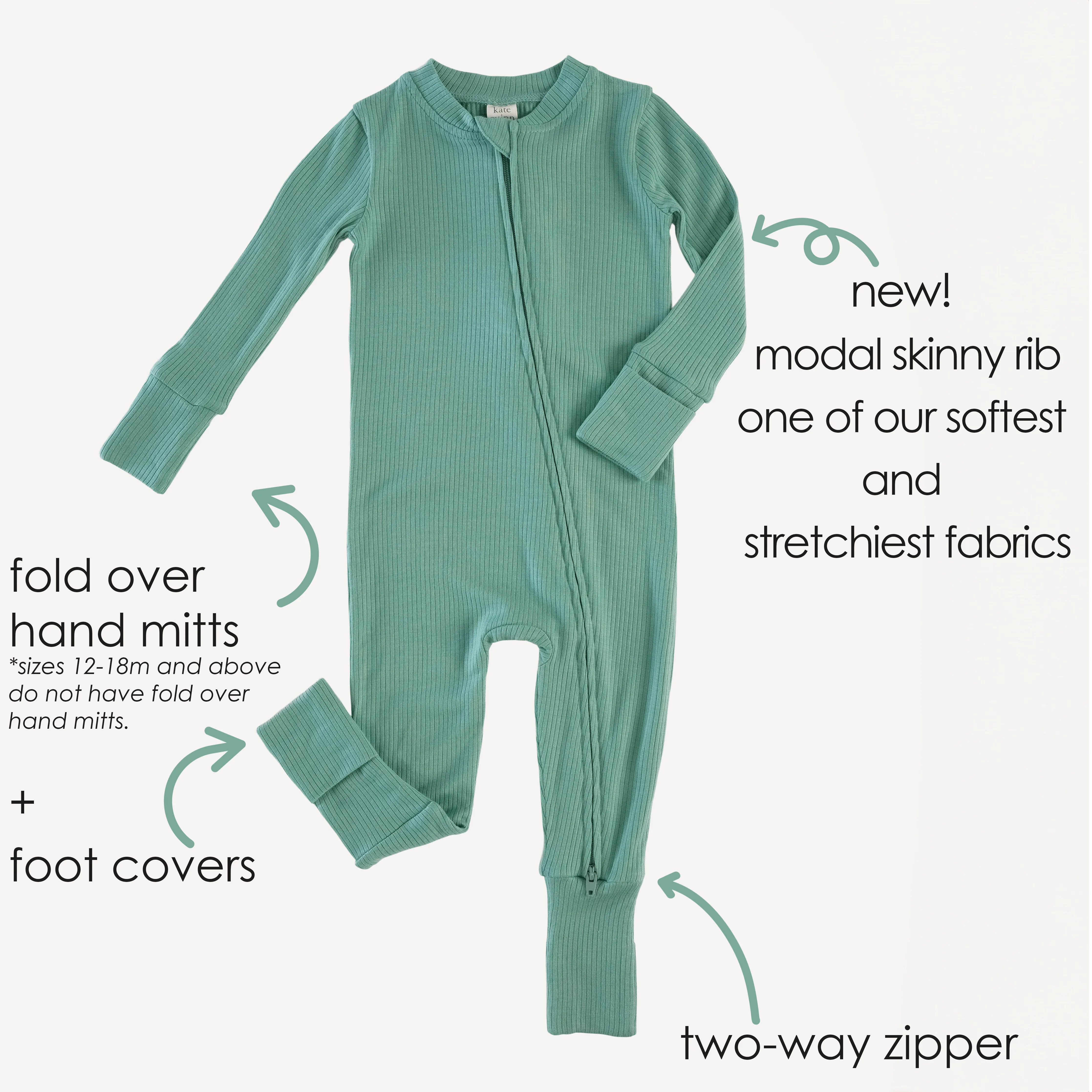 convertible zippy pjs | malachite | modal skinny rib