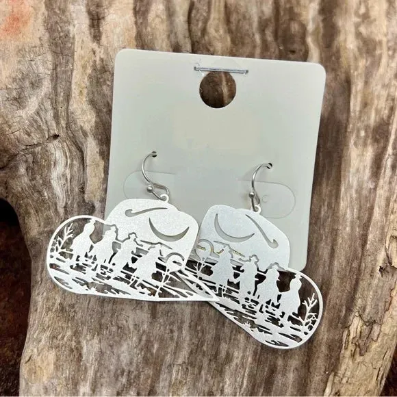 Cowboy Hat Western Dangle Earrings