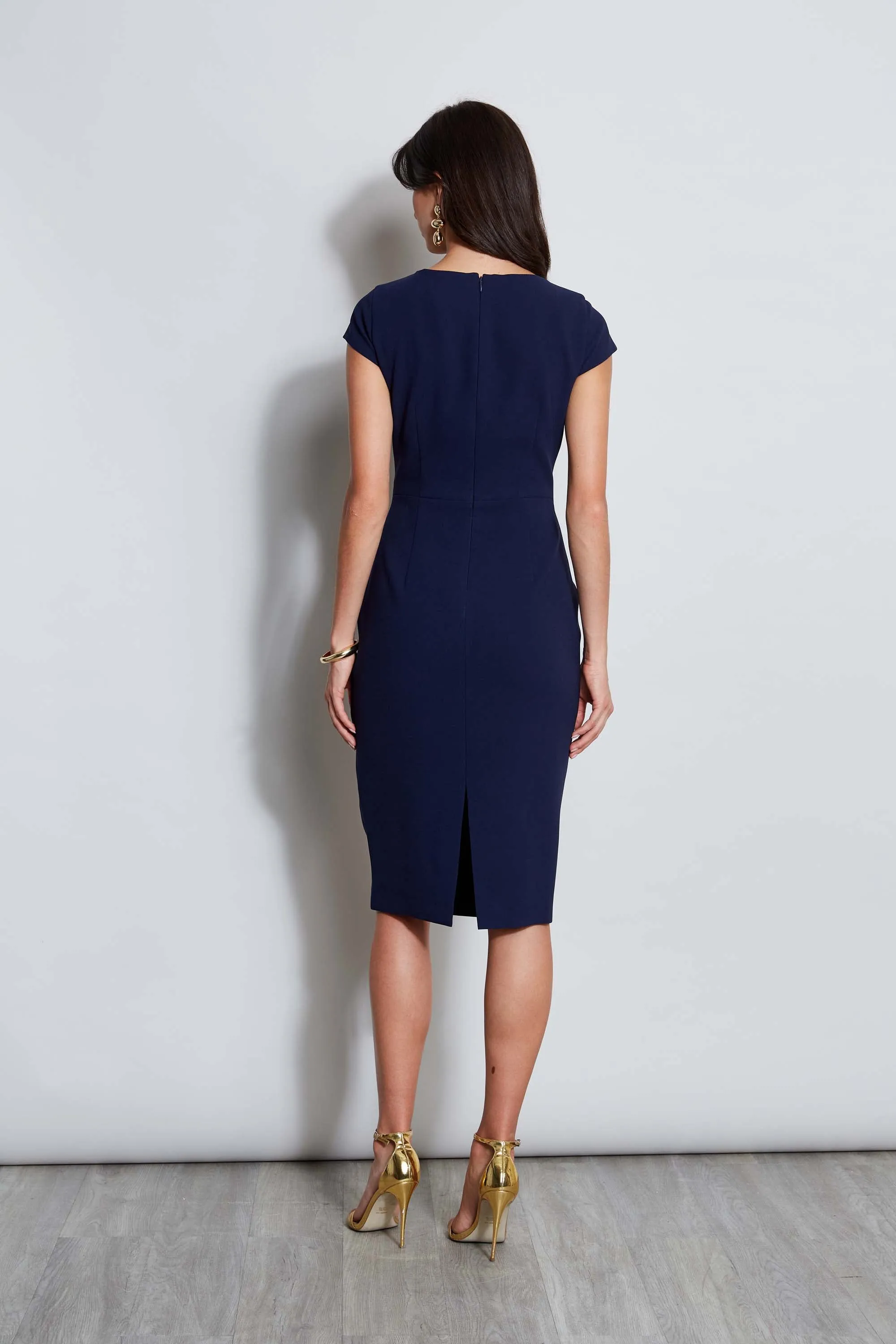 Crepe Keyhole Dart Dress