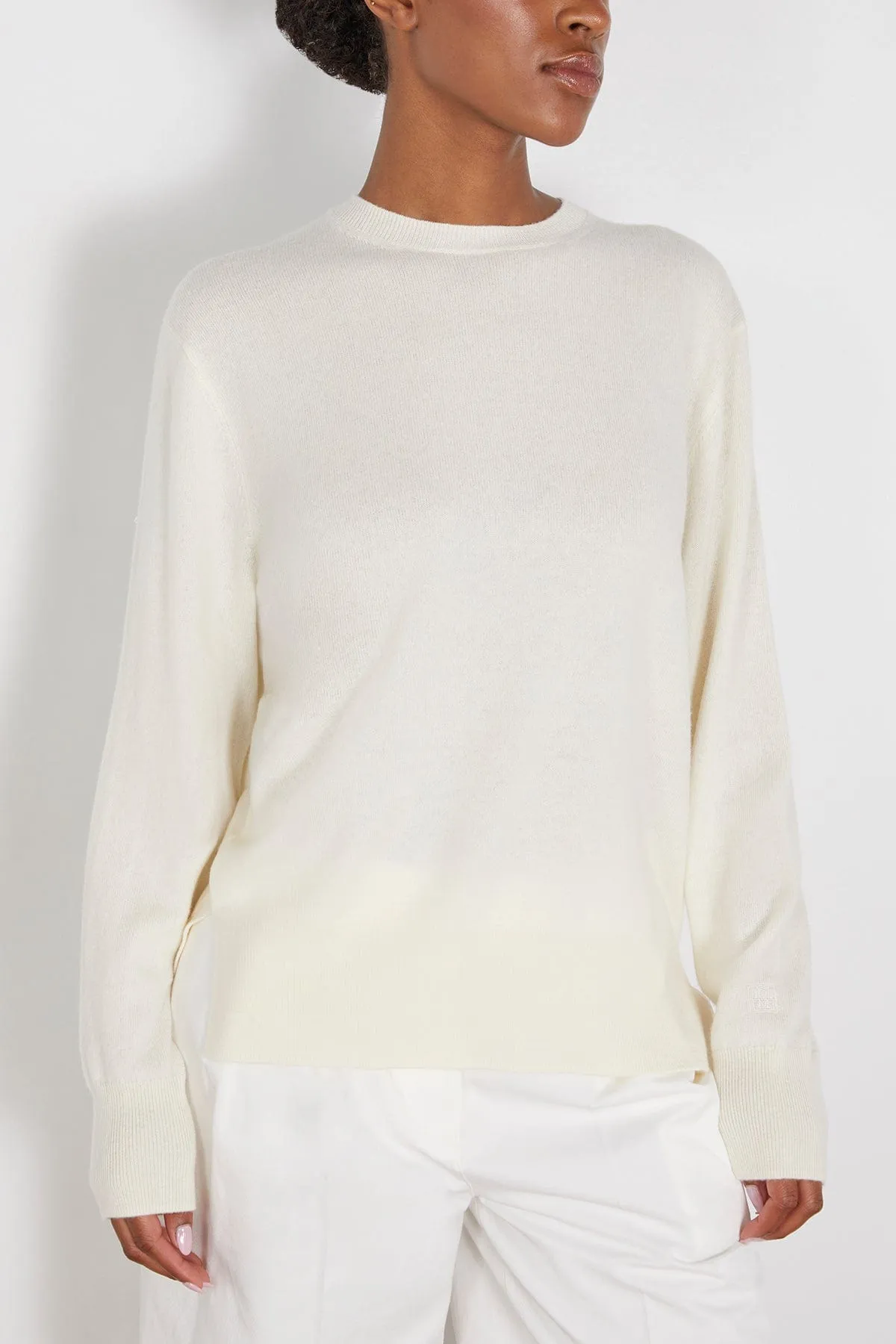 Crewneck Cashmere Knit in Meringue