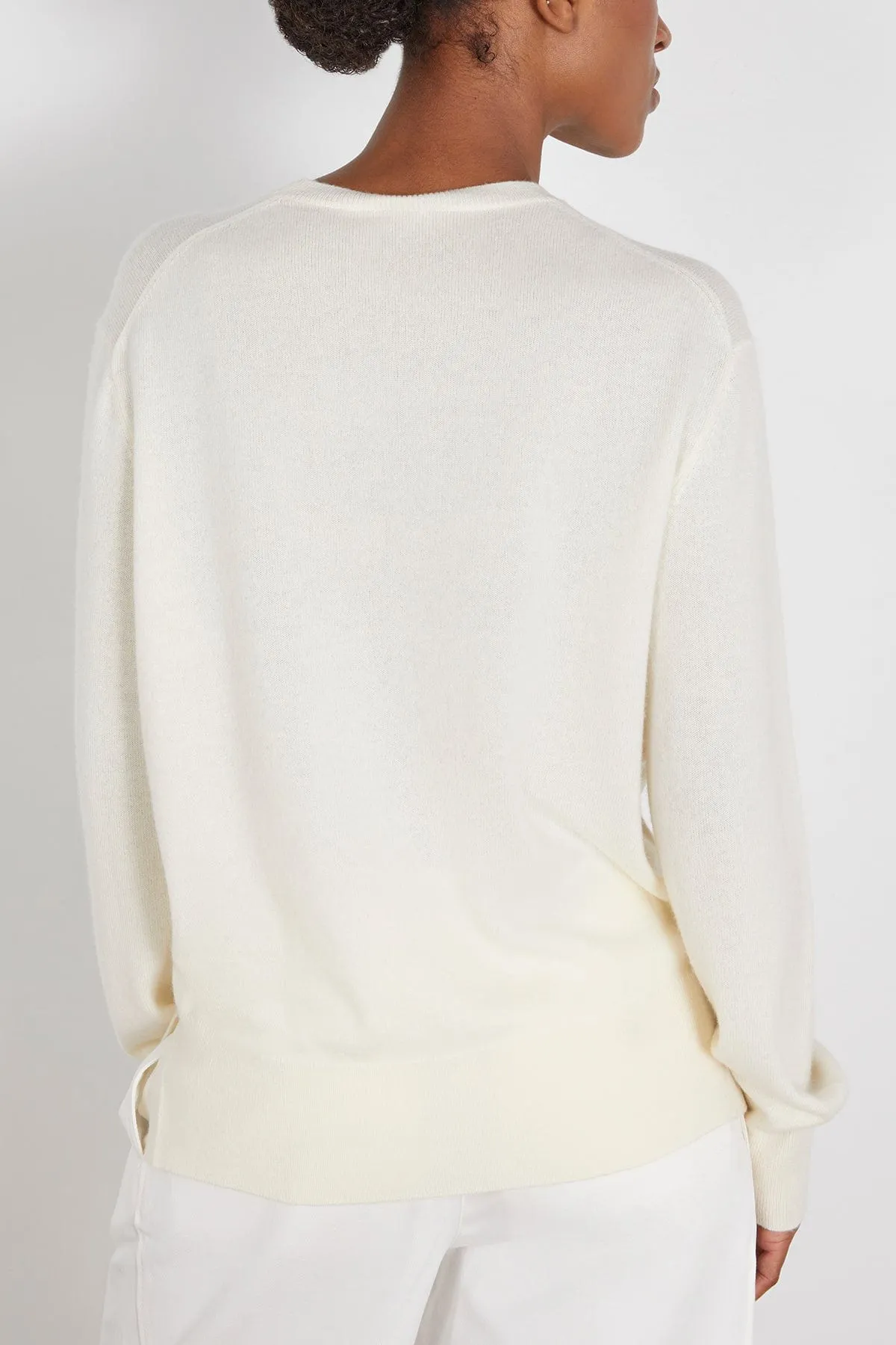 Crewneck Cashmere Knit in Meringue