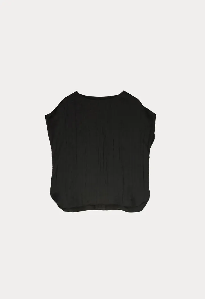 Crinkled Round Neck T-Shirt