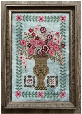 Cross-Stitch Sampler Pattern TICKLED PINK SAMPLER by Karen Kluba from Rosewood Manor, S-1201