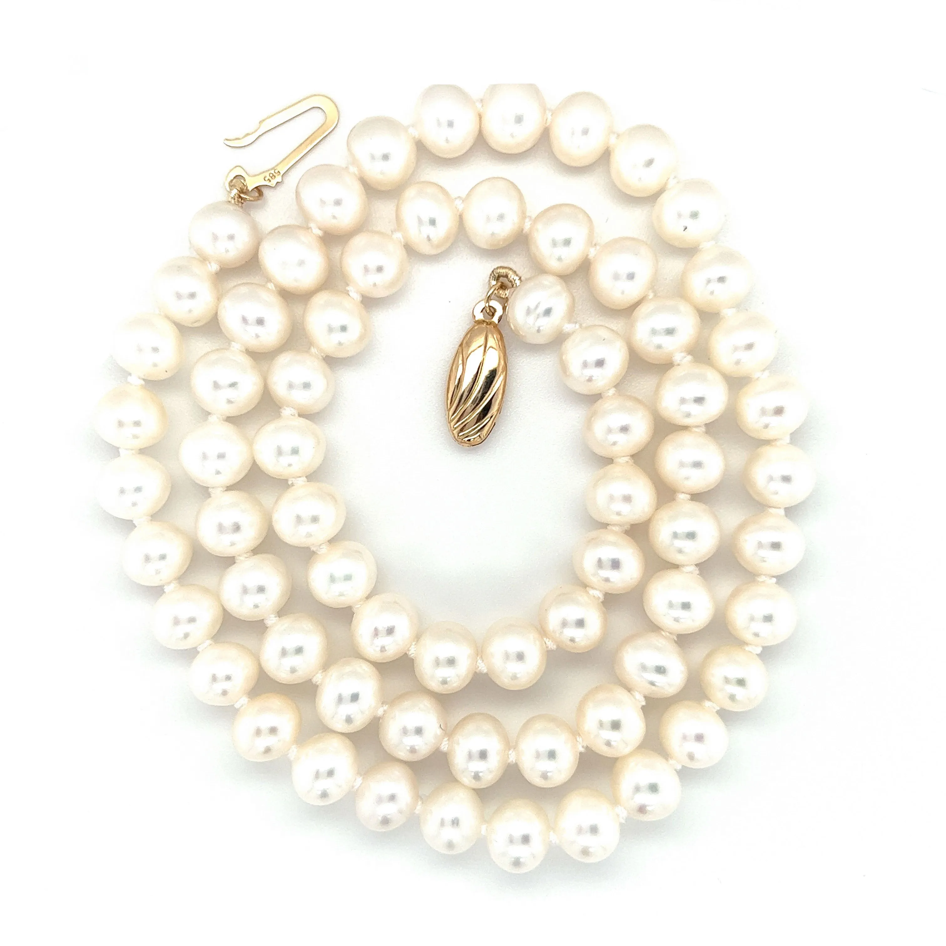 Cultured Freshwater Pearl Necklace with 14K Yellow Gold Clasp